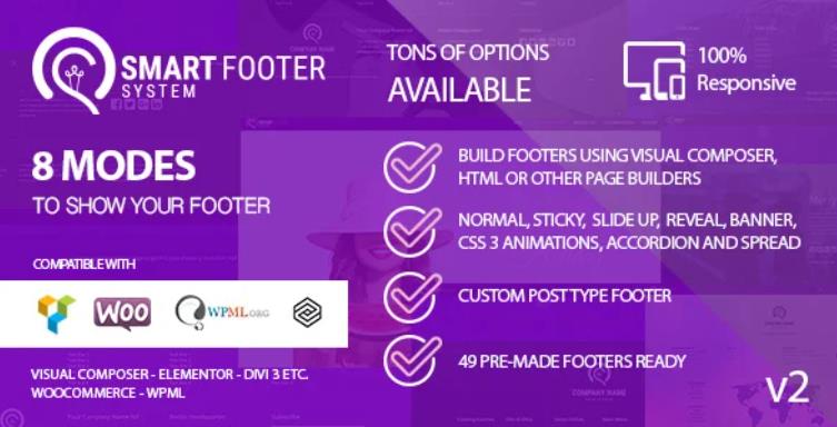 Smart Footer System v2.3 – 页脚构建器WordPress插件