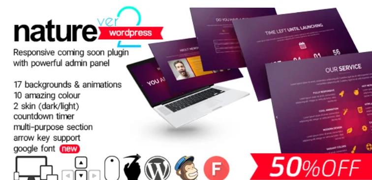 Nature – 响应式即将开始WordPress插件