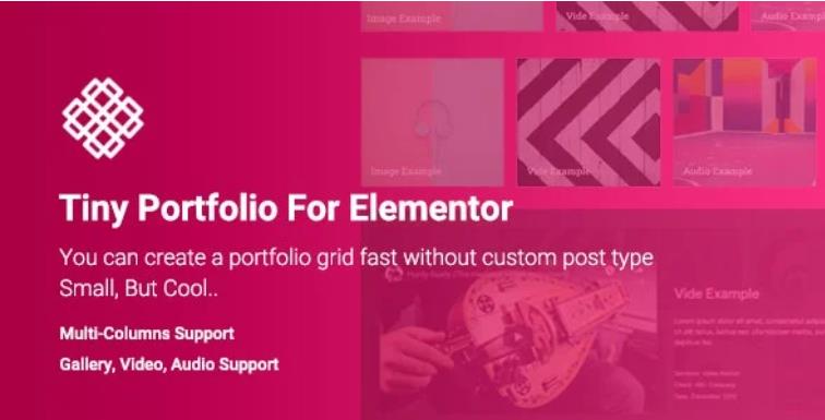 Tiny Portfolio Widget For Elementor 作品展示小工具WordPress插件 – v1.0.1