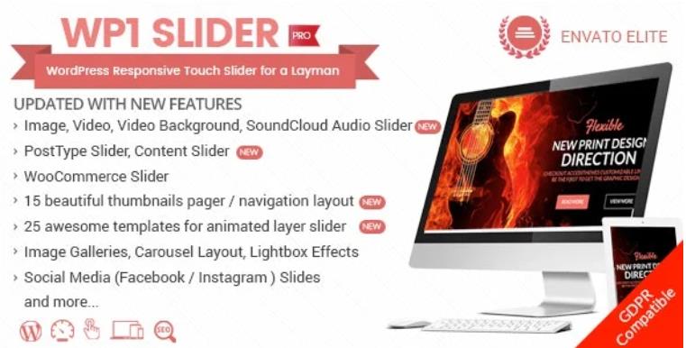 WP1 Slider Pro – 用于Layman的自适应幻灯片轮播WordPress插件 – v1.2.3