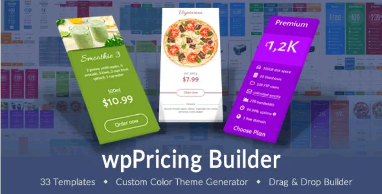 wpPricing Builder – 价格表定价单价格标签WordPress插件 – v1.6.0