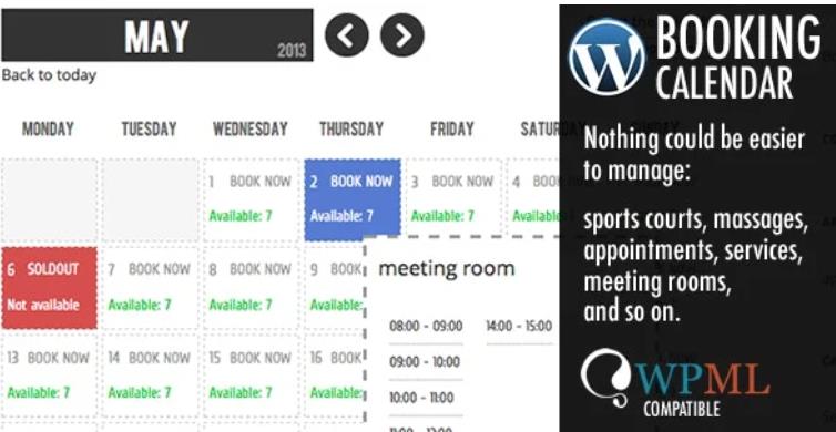 WP Booking Calendar 日历日程预订系统WordPress插件 – v6.0.9