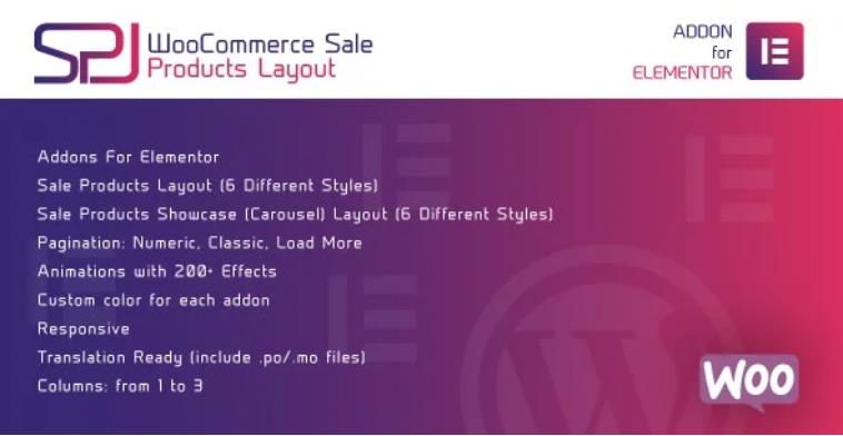 WooCommerce Sale Products Layout for Elementor – 商品布局设置WordPress插件 – v1.0