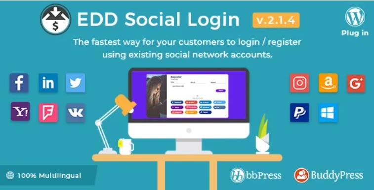 Easy Digital Downloads – Social Login 社交登陆插件 – v2.2.9