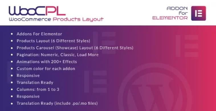 WooCommerce Products Layout for Elementor – 商店产品布局WordPress插件