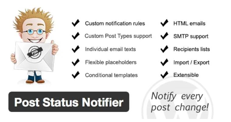 Post Status Notifier 文章发布状态通知WordPress插件 – v1.9.5