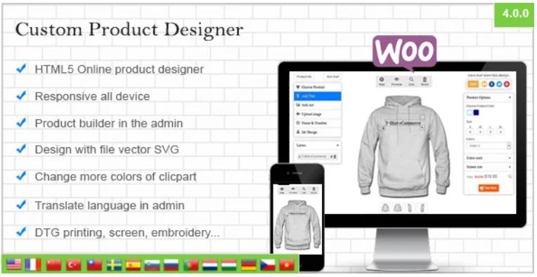 WooCommerce Custom Product Designer 商品自定义编辑插件 – v4.4.2