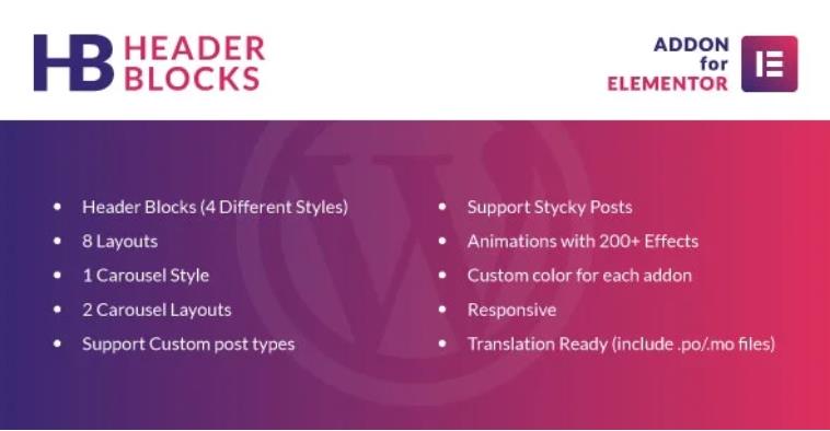 Header Blocks for Elementor – 页眉模块编辑WordPress插件