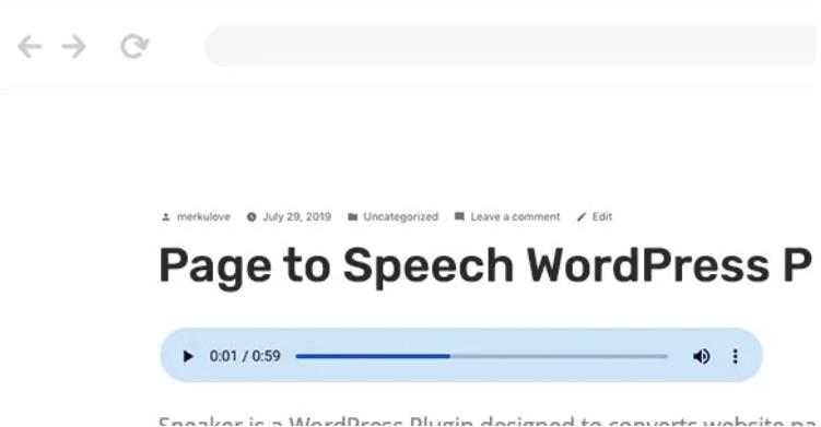 Speaker – 页面文本转换语音WordPress插件 – v3.4.5