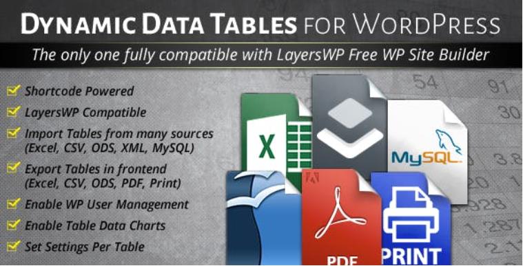 WordPress Dynamic Tables Input from XLS/MySQL/CSV 动态表单插件 – v1.0.8