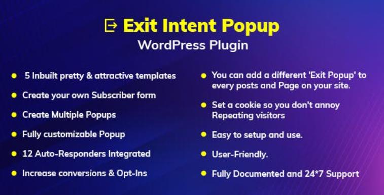 Exit Intent – 弹窗管理WordPress插件