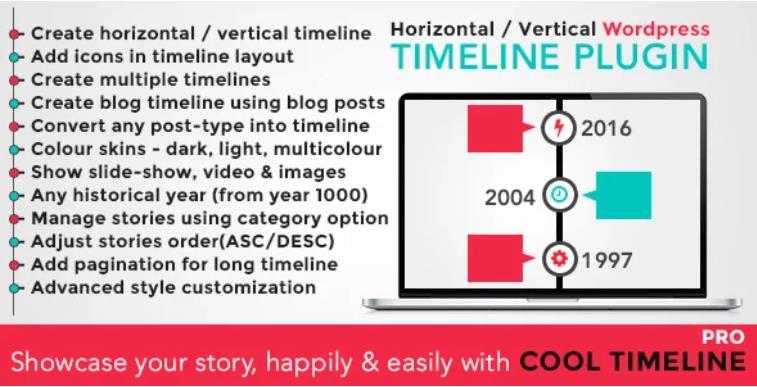 Cool Timeline Pro – 时间轴专版版WordPress插件 – v4.3