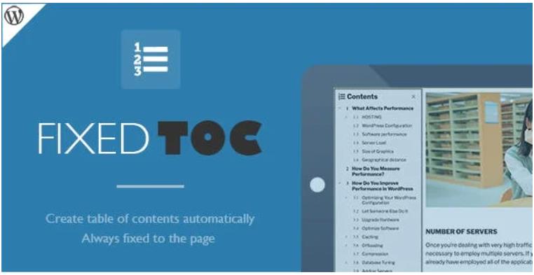 Fixed TOC – 文章目录创建WordPress插件 – v31.27