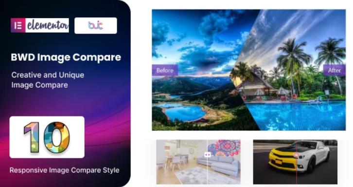 Image Compare addon for elementor – 图像对比编辑器插件