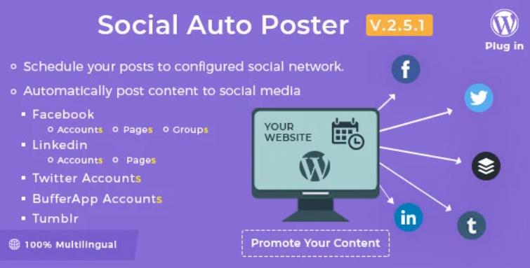 Social Auto Poster – 社交推送WordPress插件 – v5.1.5
