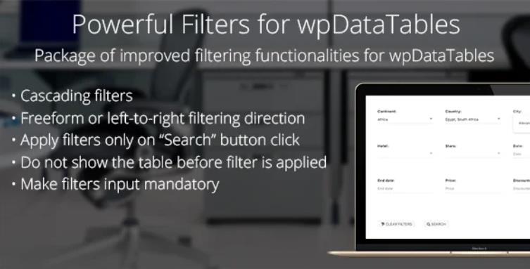Powerful Filters for wpDataTables 表格表单筛选过滤插件 – v1.4.1