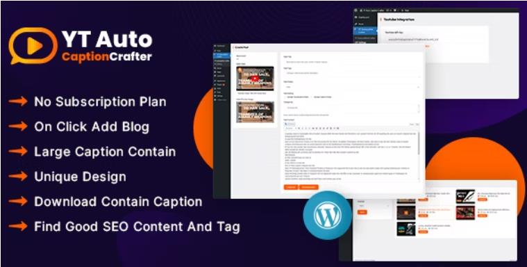 YT Auto Caption Crafter – 视频内容字幕生成器WordPress插件