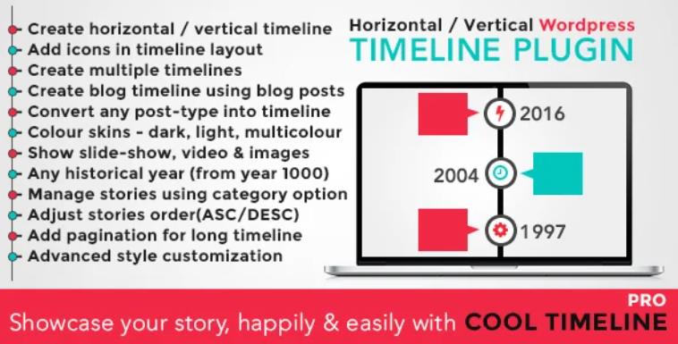 Cool Timeline Pro – 时间轴专版版WordPress插件 – v4.4