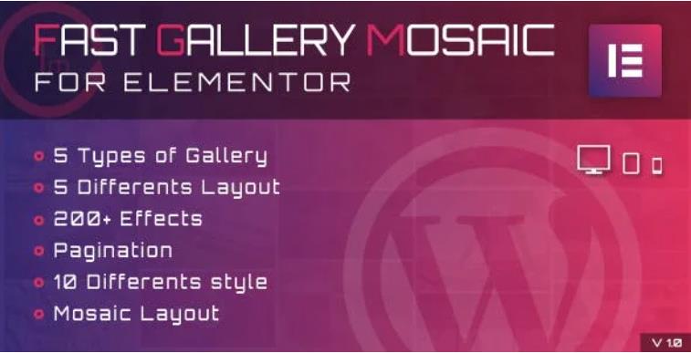 Fast Gallery Mosaic for Elementor – 相册图库WordPress插件