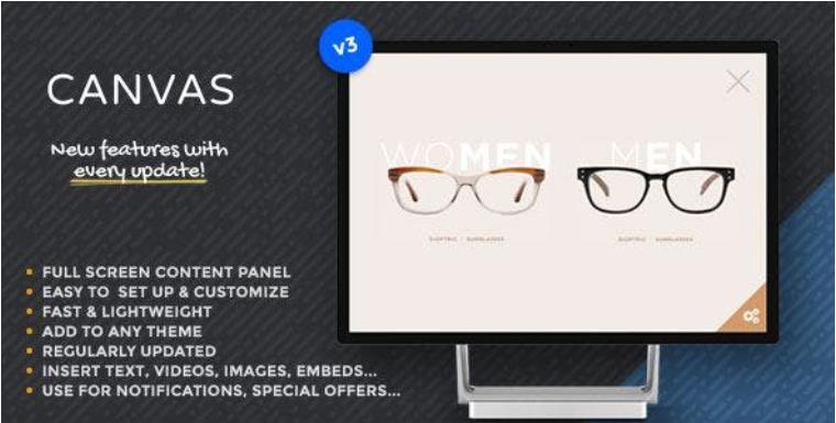 Canvas – 弹窗全屏幻灯片插件 – v3.0