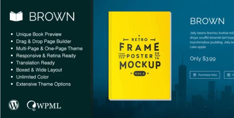 Brown – 电子书知识库网站模板WordPress主题