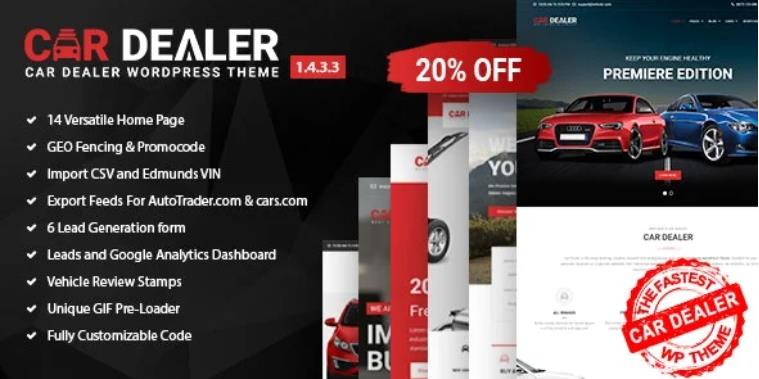 Car Dealer – 汽车经销商汽配网站WordPress主题 – v4.9.0