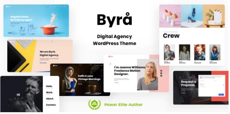 Byra – 简约响应式相册作品展示网站WordPress主题 – v1.1.6