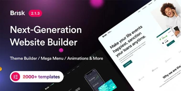 Brisk – 多用途可视化Elementor编辑器WordPress主题 – v4.0.9