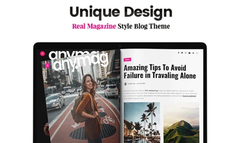 Anymag – 新闻杂志书本式网站WordPress博客模板 – v2.8.1