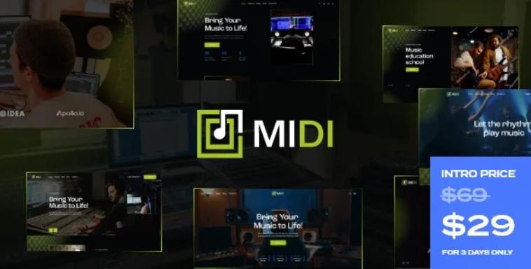 Midi – 声音音乐制作人网站WordPress主题 – v1.0