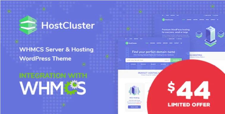 HostCluster – WHMCS 响应式主机运营商WordPress模板 – v2.3
