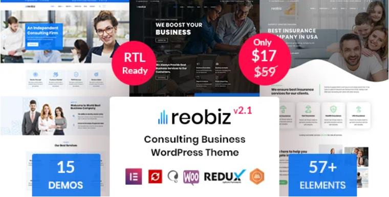 Reobiz – 企业咨询业务网站模板WordPress主题 – v4.9.5