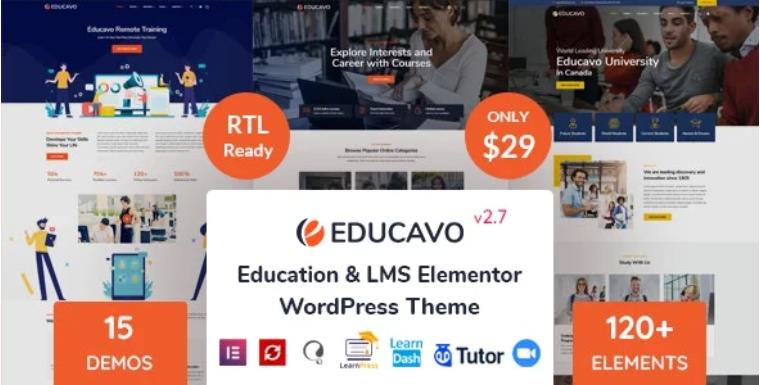 Educavo – 在线教育培训课程网站WordPress模板 – v3.0.1
