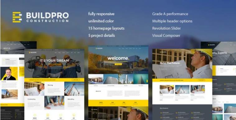 BuildPro – 商业建筑企业网站模板WordPress 主题 – v1.1.4
