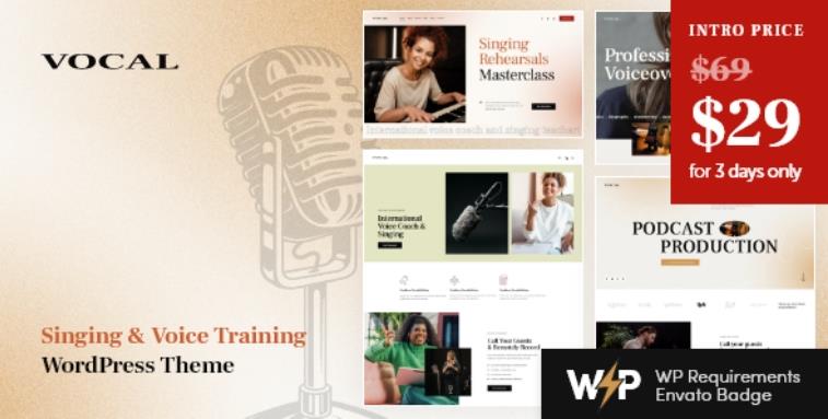 Vocal – 歌唱声乐艺术家网站WordPress主题