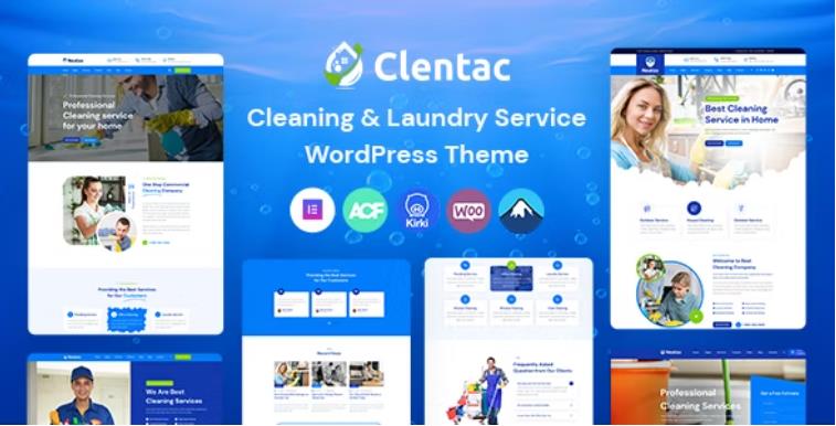 Clentac – 简约家政保洁清洗服务网站WordPress模板 – v1.0