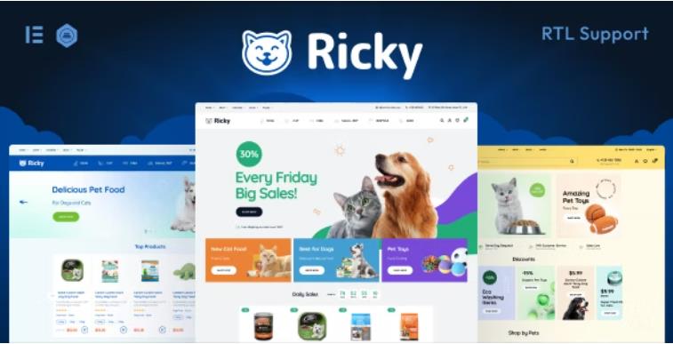 Ricky – 宠物用品商店网站WooCoomerce模板 – v1.0.3