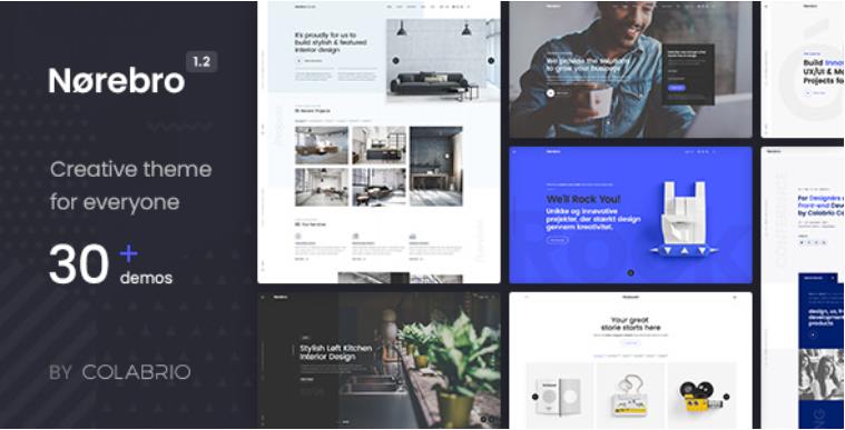 Norebro – 创意企业网站模板WordPress汉化主题 – v1.5.9