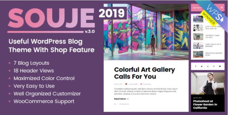 Souje – 简约创意个人博客新闻WordPress主题 – v5.0.6