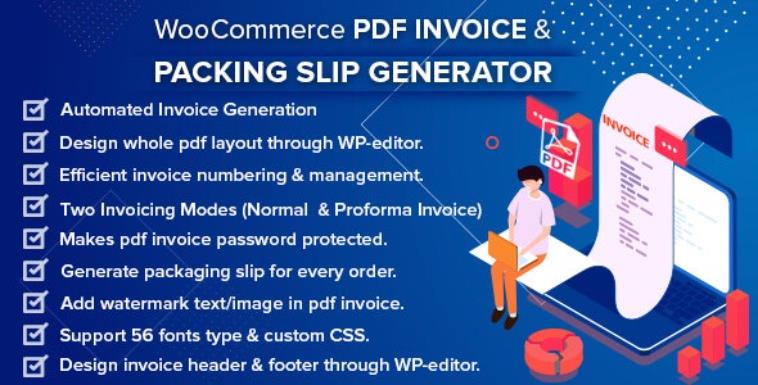 WooCommerce PDF Invoice & Packing Slip Generator 发票装箱单生成插件 – v2.4.0