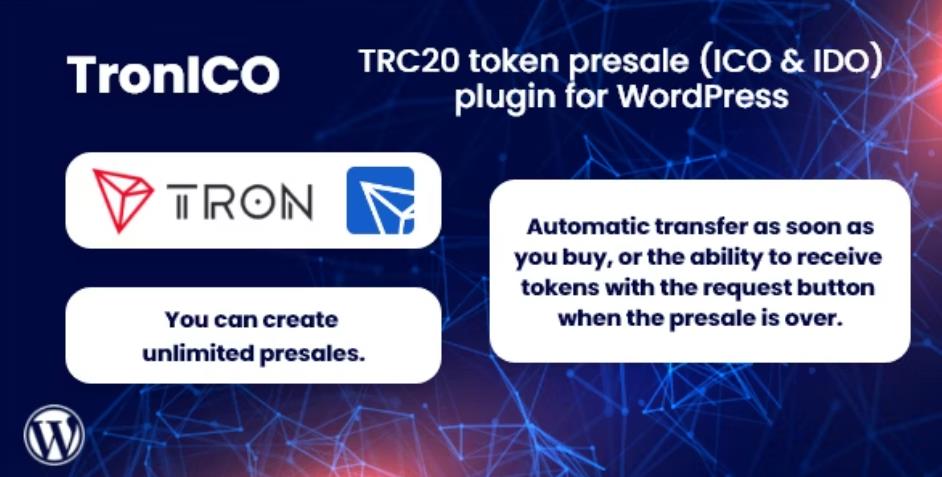 TronICO – TRC20 代币预售（ICO&IDO）WordPress插件 – v1.0.1