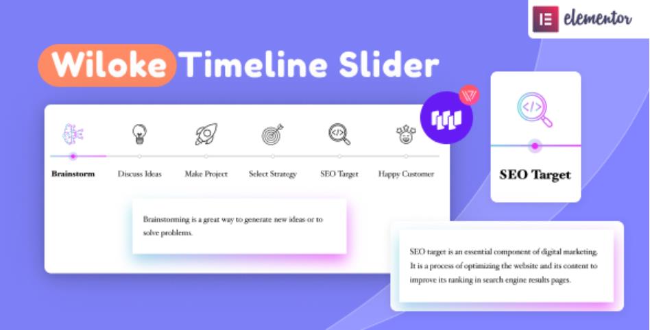 Wiloke Timeline Slider for Elementor – 创意时间轴滚动轮播插件 – v1.0