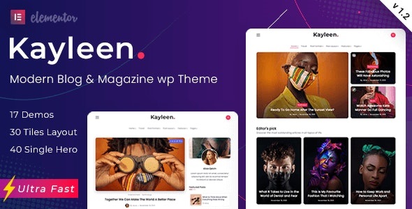 Kayleen – 博客新闻杂志资讯网站模板 WordPress 主题 – v2.3