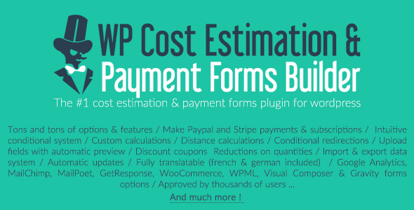 WP Cost Estimation & Payment Forms Builder – 成本计算支付表格 – v10.1.65