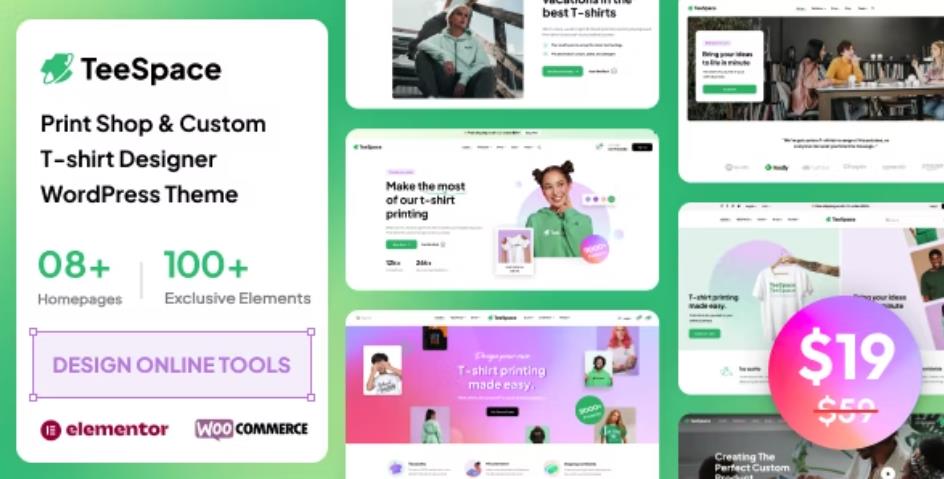 TeeSpace – 打印定制T恤设计师网站WordPress主题 – v1.2.8