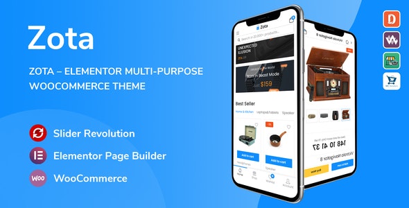 Zota – Elementor 可视化编辑电商网站WooCommerce模板 – v1.2.12