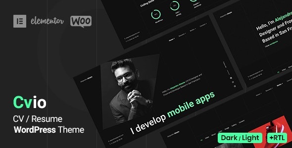 Cvio – CV 个人简历作品展示网站WordPress模板 – v3.2.7