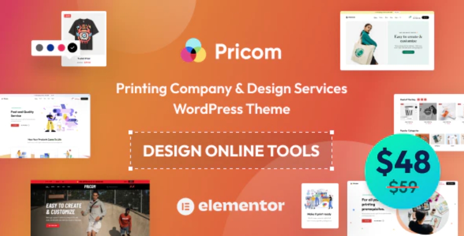 Pricom – 打字复印印刷传媒公司网站WordPress模板 – v1.4.5