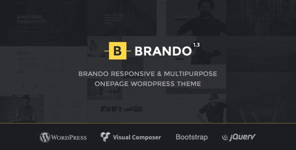 Brando – 多用途单页网站模板WordPress主题 – v2.4