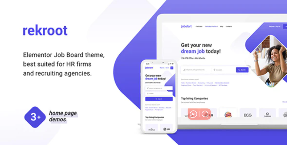 Rekroot – 人力资源求职招聘网站WordPress模板 – v1.0.2